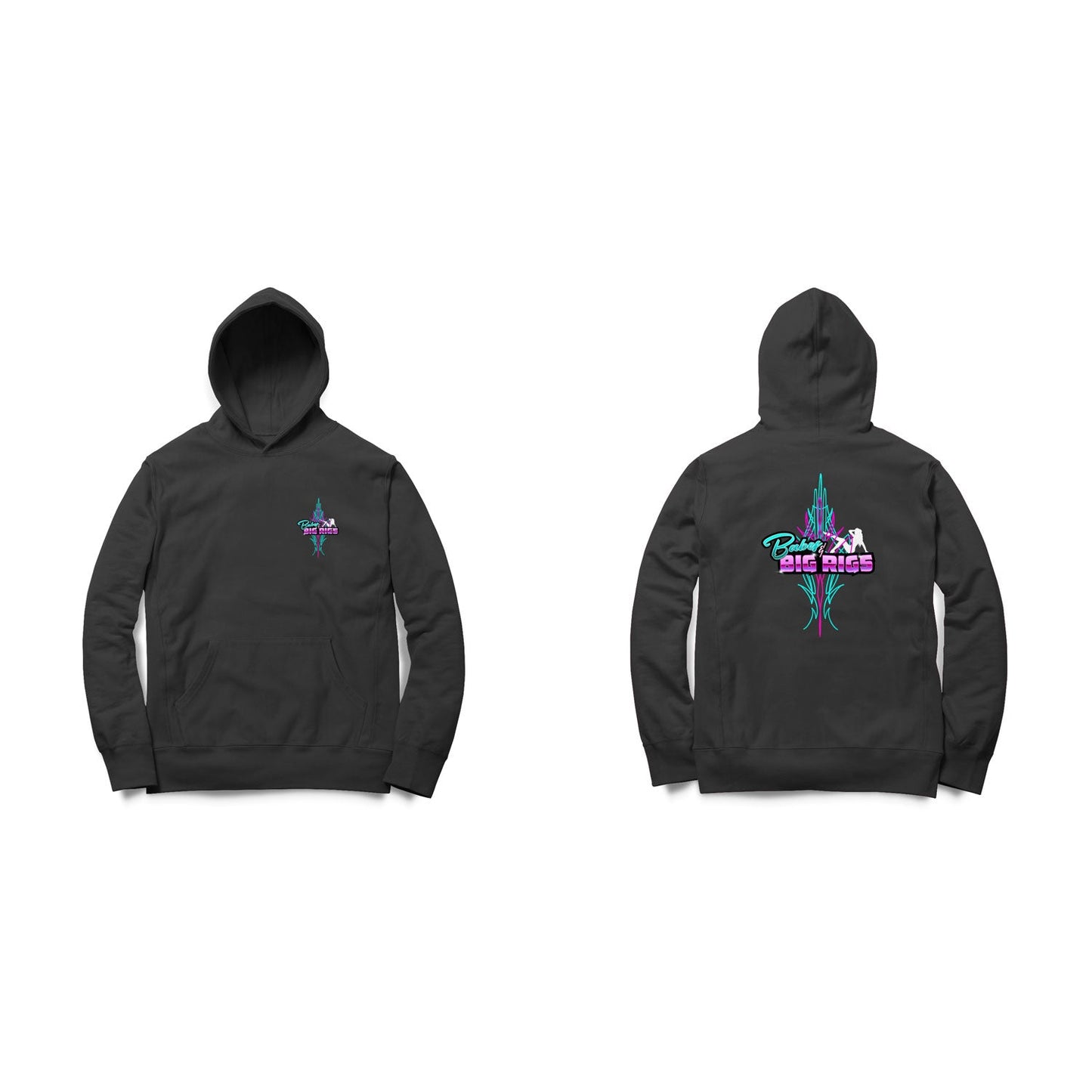 Teal and Pink Pinstripe Babes and Big Rigs Shirts and Hoodies