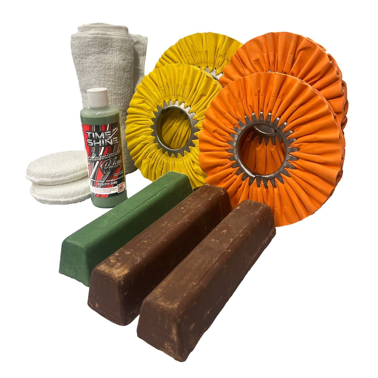 2-Step Aluminum Polishing Kit - Professional Metal Polish & Buffing Wheels