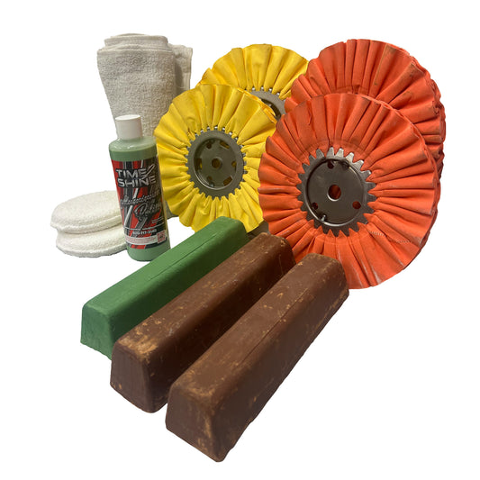 2-Step Aluminum Polishing Kit - Professional Metal Polish & Buffing Wheels