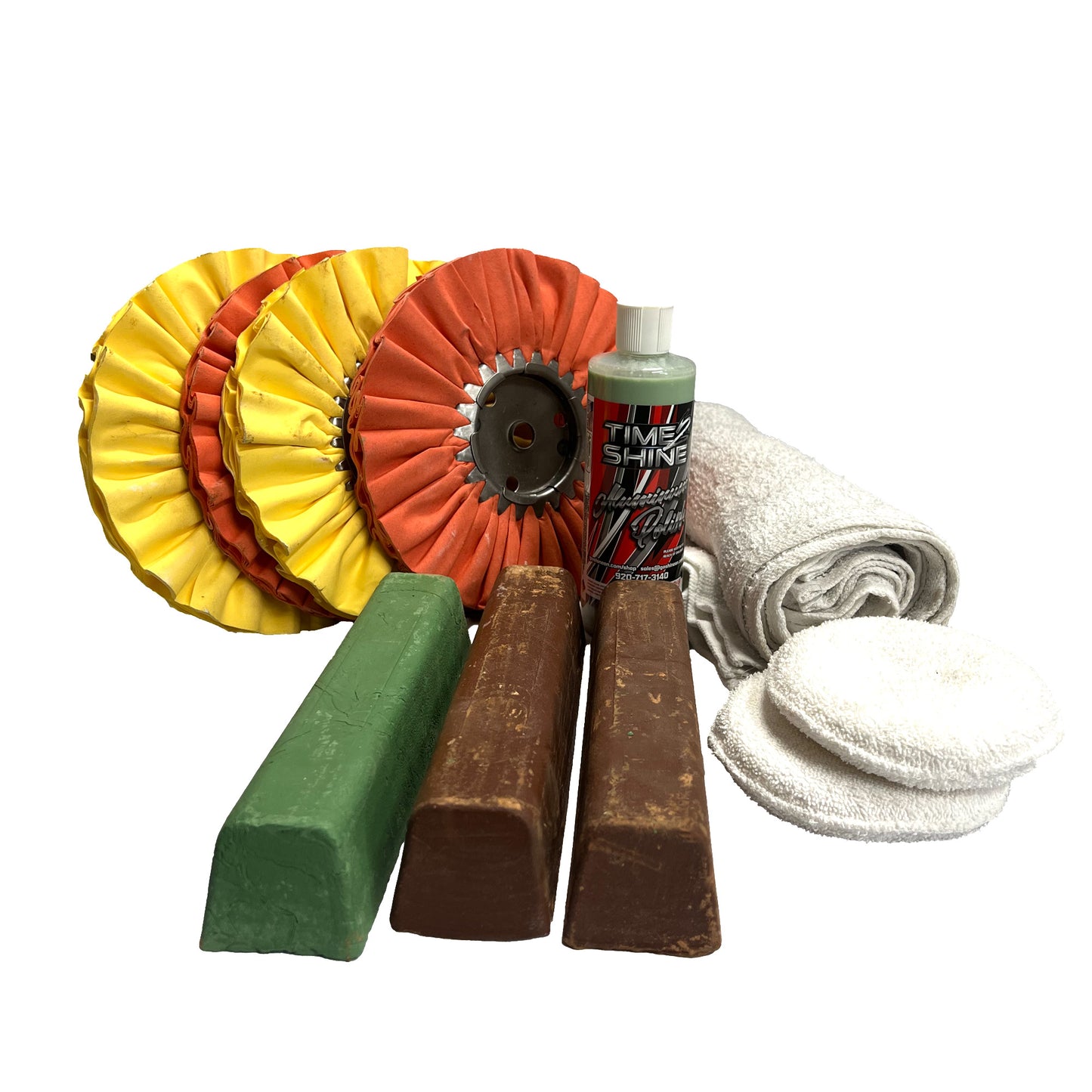 2-Step Aluminum Polishing Kit - Professional Metal Polish & Buffing Wheels