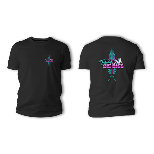 Teal and Pink Pinstripe Babes and Big Rigs Shirts and Hoodies