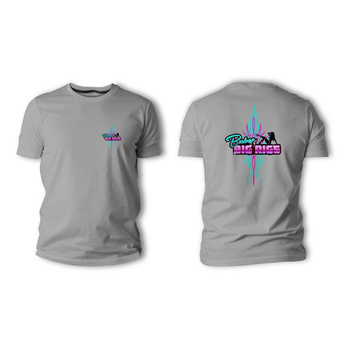 Teal and Pink Pinstripe Babes and Big Rigs Shirts and Hoodies