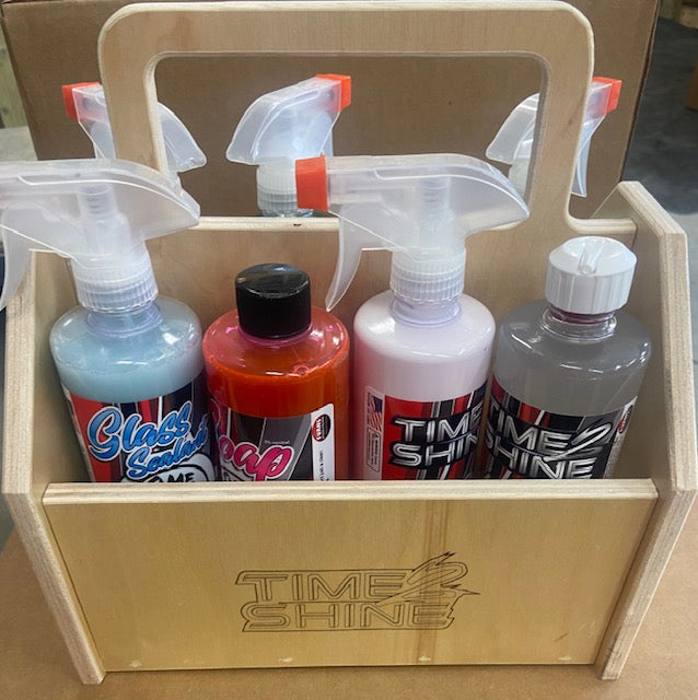 Time 2 Shine Wooden Detailing Caddy Kit
